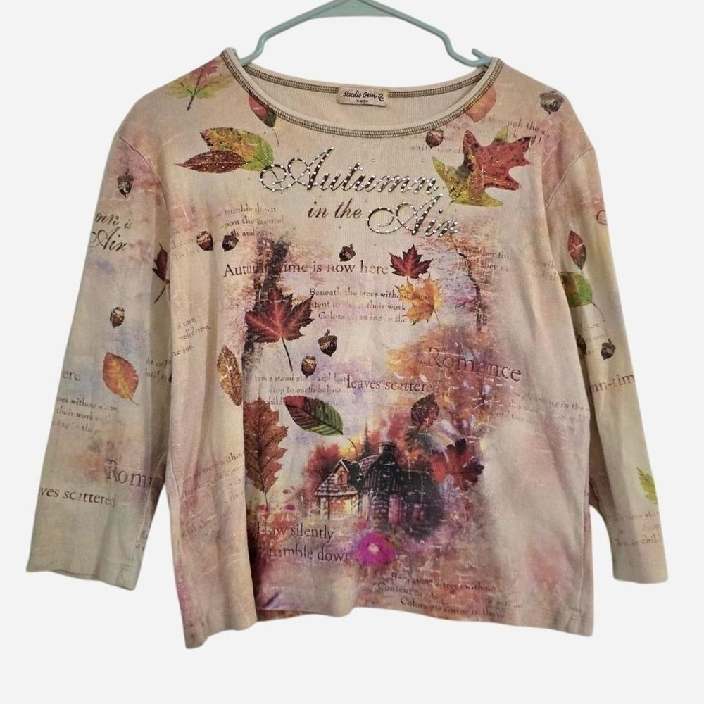 Y2K Studio Gem Q Love Of Autumn 3/4 Sleeve Top